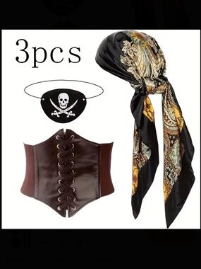 3- Piece Adult Pirate Set - Halloween Costume
